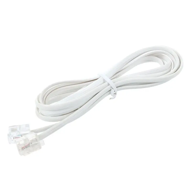 4.8ft RJ11 к RJ11 между мужчинами телефонный кабель Разъем Белый