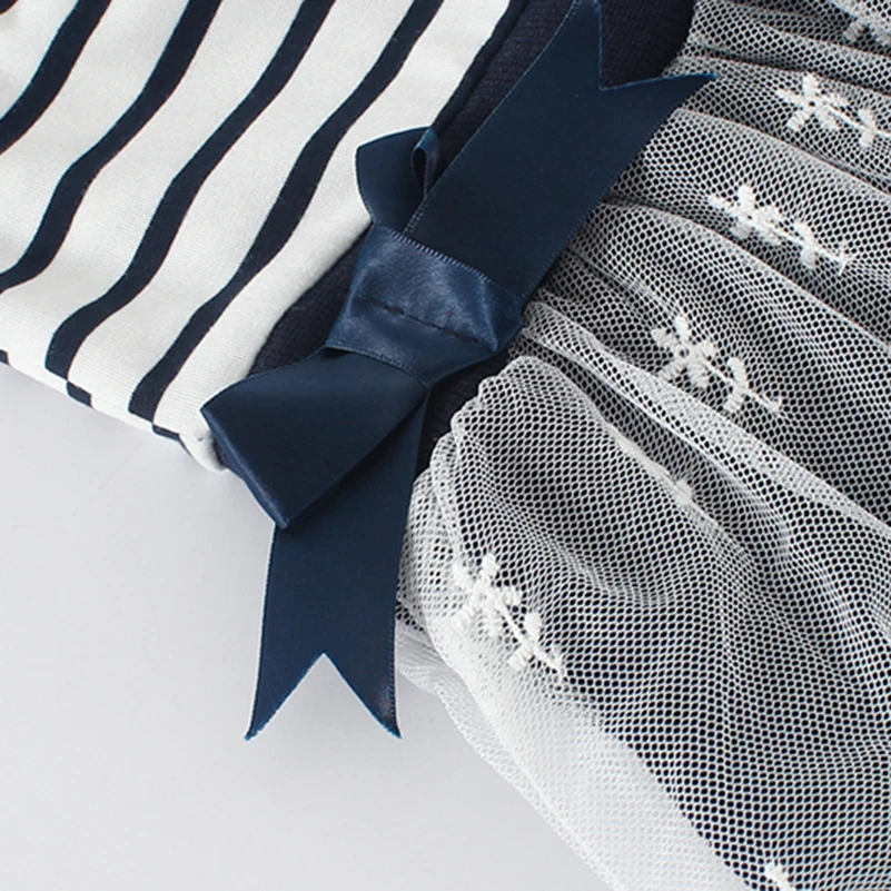 Mudkingdom/платья для девочек; детское кружевное платье принцессы в полоску с цветочным принтом; повседневное праздничное платье; одежда для детей