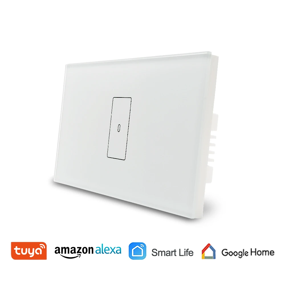US Type 120mmX72mm Smart Home WiFi Light Switch 2500W Touch Switch, Tuya Smart Life App Remote Control, Voice Control by Google Home, Alexa Echo - Цвет: US Type 120mmX72mm