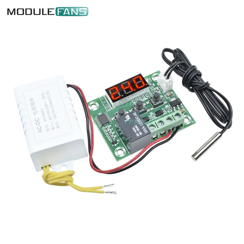 AC 110V 220V светодиодный цифровой W1209 термостат Контроль температуры модуль