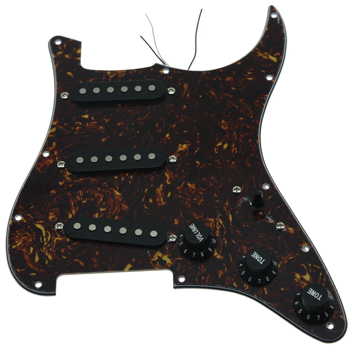 Dark Tortoise-BK KAISH различные пользовательские Strat Pickguard Prewired ST SSS Pickguard с керамическими звукоснимателями подходит для Fender загруженный Pickguard - Цвет: Dark Tortoise-BK