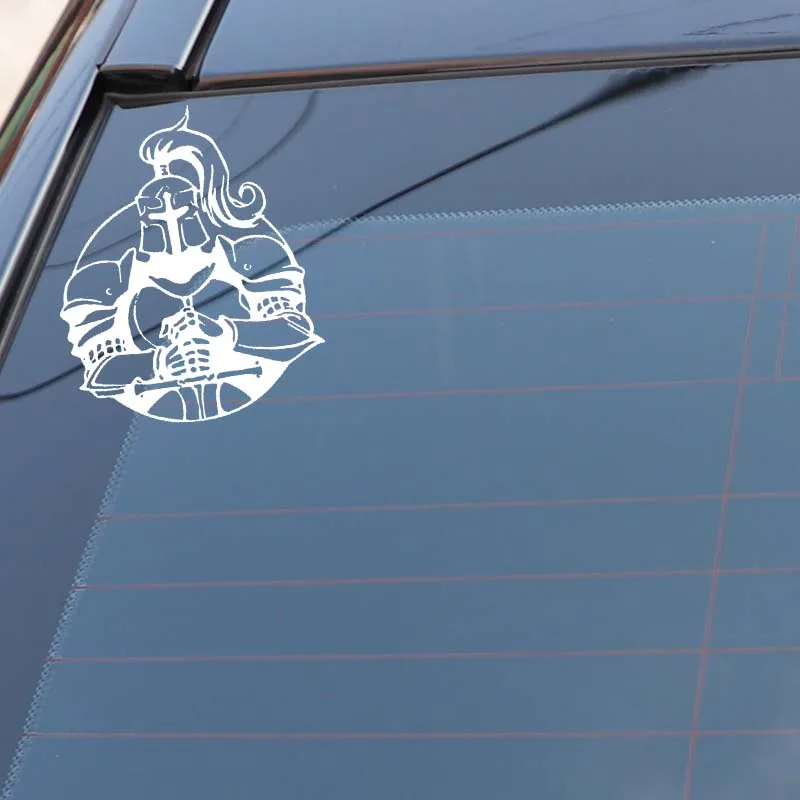 

YJZT 13.3*16.2CM Warrior Covering The Body Royal Loyal Knight Soldier Car Sticker Decal Black/Silver Vinyl C20-1804