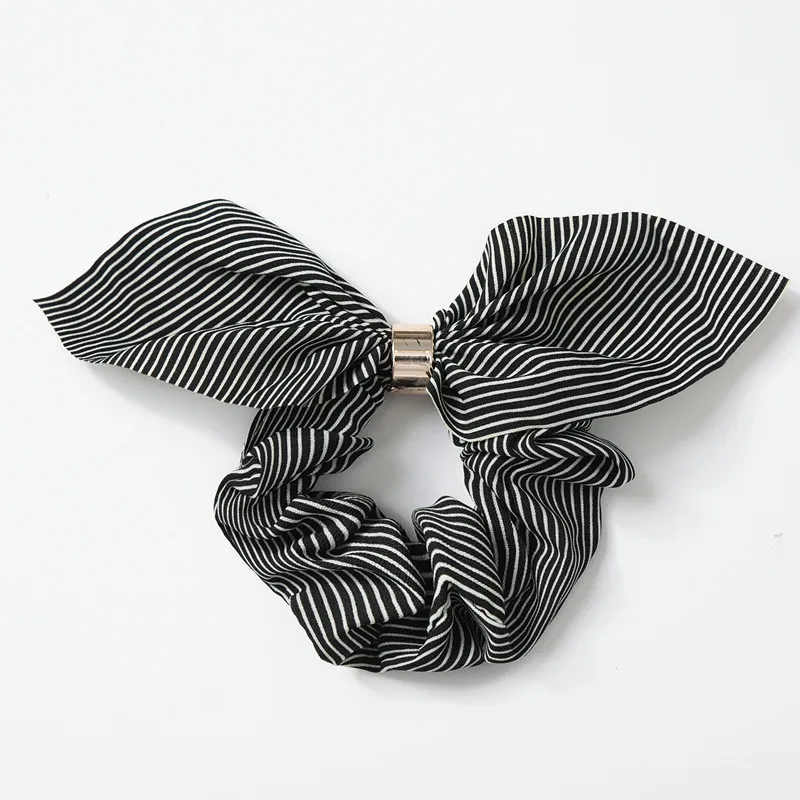 navy scrunchies Модные аксессуары для волос, женские резинки для волос с цветами, банты для волос, конский хвост, повязка для волос, яркие цвета, бант, резинки для волос для девочек - Цвет: navy scrunchies