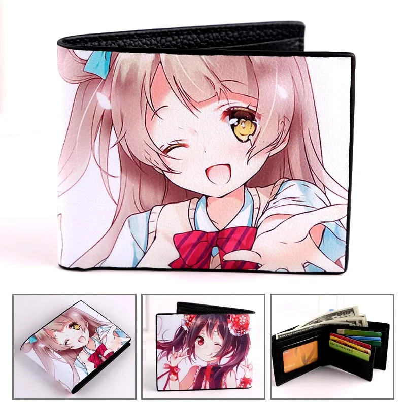 lovelive HITMAN REBORN Wallet Hetalia складной стильный цветной короткий кошелек держатель карты один удар человек нулевой мешок денег - Цвет: lovelive