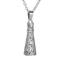 ancient classic eiffel tower shape cremation urn necklace memorial ashes keepsake stainless steel engravable pendant
