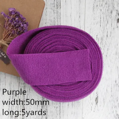Purple-50mm Meetee 1 рулон = 5 ярдов/25/30/50 мм шерстяного фетра лямки рождественская ель подарок с бантом из ленты ручной работы DIY Декор швейная Материал BD451 - Цвет: Purple-50mm