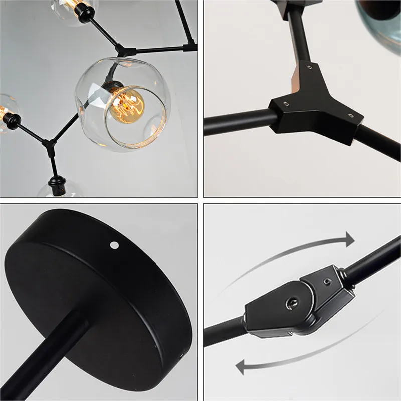 Goede Keuken Moderne Hanglamp Bar Clear Glas Lamp Room Zwart Hanger Verlichting Grote Hanglampen Studie Plafondlamp Gratis Bollen