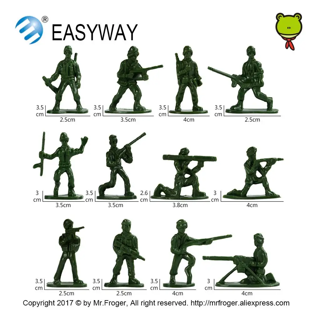 Пластиковые фигурки солдат EASYWAY в бутылках 100 шт. игрушки игры 12 моделей