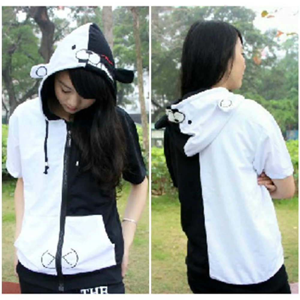 Adult Unisex danganronpa cosplay costume monokuma Cartoon Anime Hoodies Sweatshirt Fleece Woman Man Pluz Size coat Jacket |