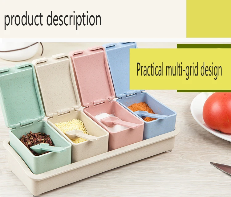 Wheat Straw Seasoning Jar Cruet Set Kitchen Seasoning Salt Shaker Seasoning Box Gift Set Pepper Sprayer Salt and Pepper Shakers