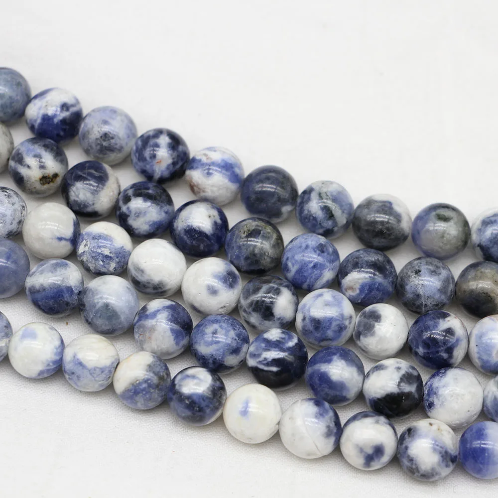 

1Strand/Lot 4-12mm Natural Stone Bead New Blue Veins Sodalite Bead Round Loose Spacer Beads for DIY Jewelry Making Findings
