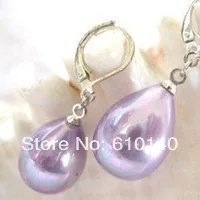 lavender sea Shell Pearl Drop Earrings | Украшения и аксессуары