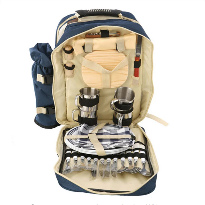 Открытый рюкзак с посуда ручка мешок для кемпинга Пеший Туризм Picnic Bag 4 человек