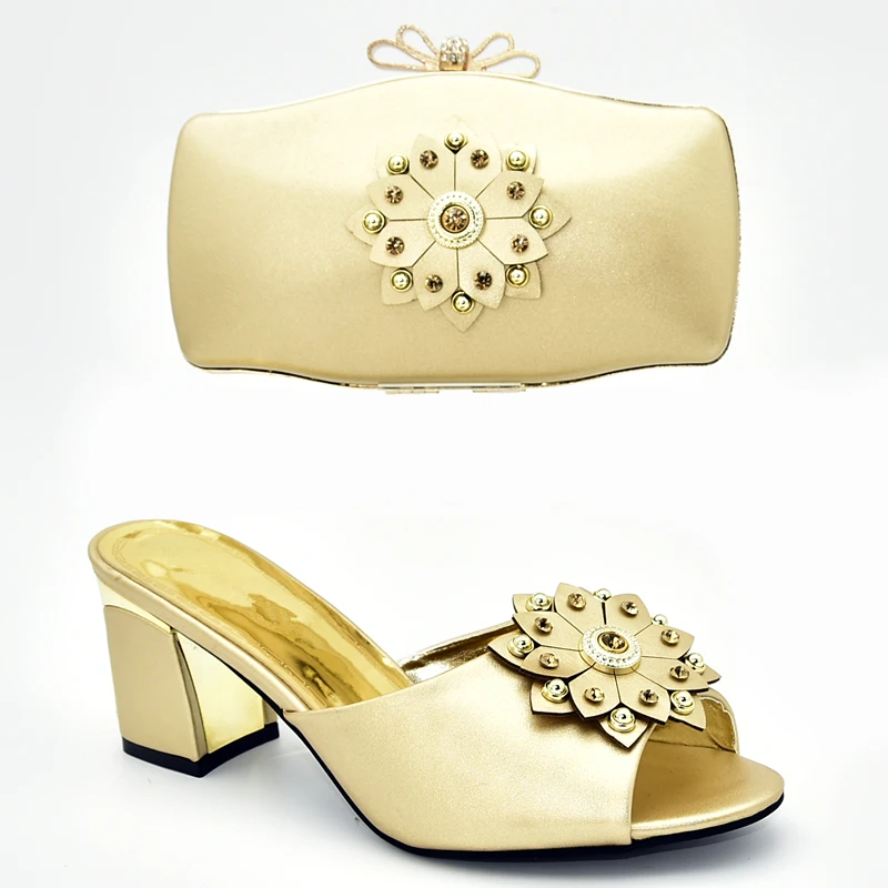 New Italian Women Wedding Shoes and Bag Set Decorated with Rhinestone Designer Luxury 2019 High Heel | Обувь