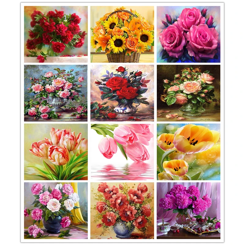 Алмазная живопись вышивка крестиком тюльпан мазайка алмазная с цветами мозаика