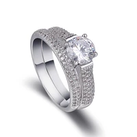 vanfi gifts new model cubic zirconia stone white color couple elegant rings jewelry for women wedding bridal engagement