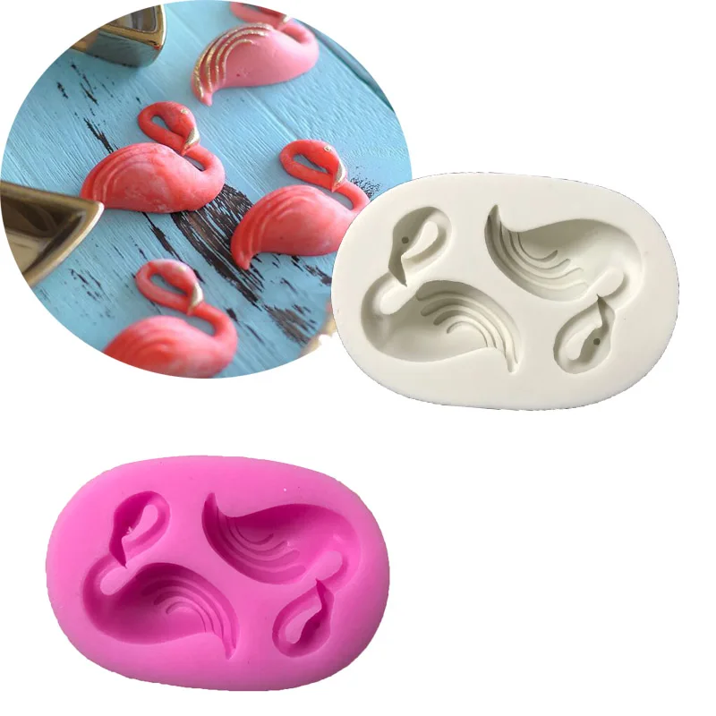 Flamingos Shape Cake Mold Chocolate for The Kitchen Baking Tools DIY Sugar Craft Decoration Tool | Дом и сад