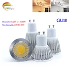 Супер яркий GU 10 лампочек светодиодный светильник с регулируемой яркостью Теплыйбелый 85-265 в 9 Вт 12 Вт 15 Вт GU10 COB светодиодный светильник GU 10 Светодиодный точечный светильник
