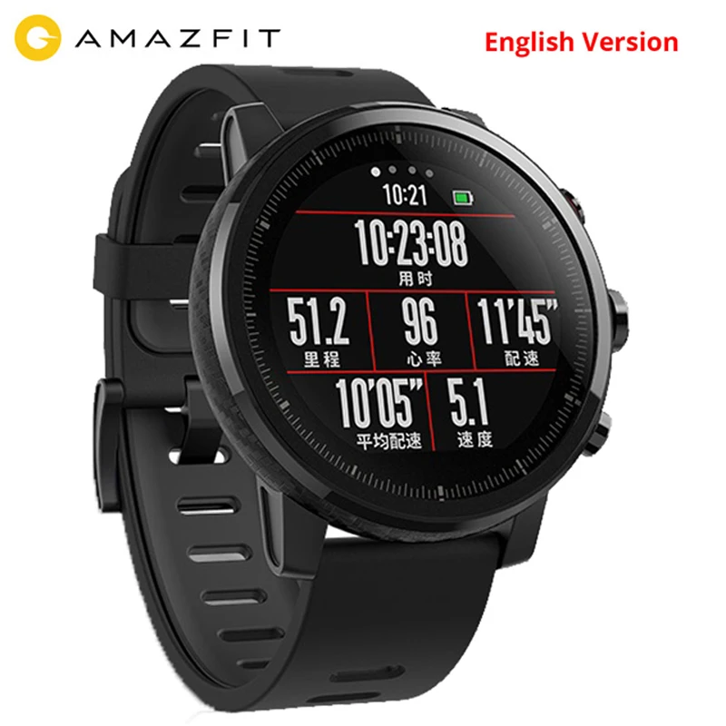 Умные спортивные часы Amazfit Stratos 2 gps 5 АТМ для воды 1 34 дюймов 2.5D экран Firstbeat плавания