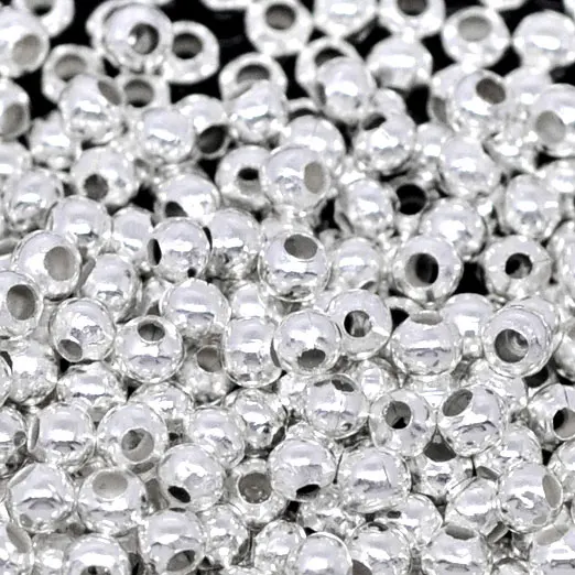 Гладкие посеребренные бусины-разделители для бижутерии размер 2/2 4/3/4/5/6/8/10 мм |