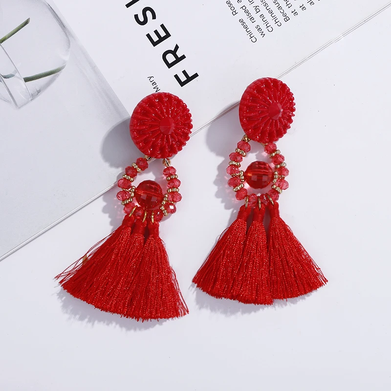 HX Brincos Женский Бренд Boho висячие серьги с бахромой Винтаж этнические массивные Серьги-кисточки модные ювелирные украшения