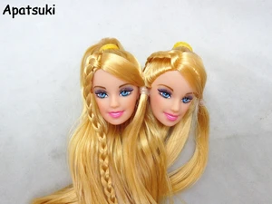 2 шт.лот, аксессуары для кукол сделай сам, детская игрушка, голова принцессы с золотыми волосами для кукольных головок 11,5 дюйма, для кукол BJD 16