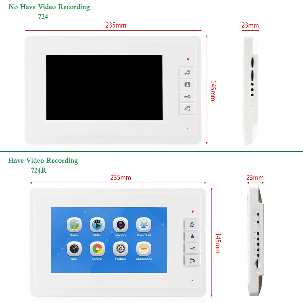 JEX Wired 7`` LCD Video intercom Doorbell Recording Door phone system HD Infrared Night Camera Easy Install FREE SHIPPING | Безопасность