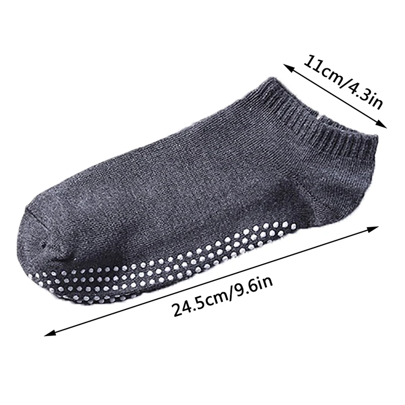1 Pair/Lot Men's Cotton Non-slip Yoga Socks with Grips Breathable Anti Skid Floor Socks for Pilates Gym Fitness Barre images - 6
