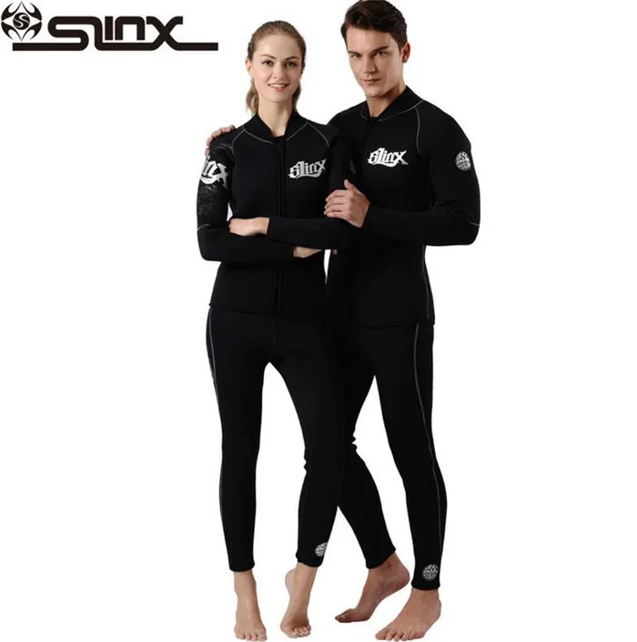 SLINX 5mm Neoprene Men Scuba Diving Swimsuit Boating Fleece Lining Warm Jacket Wetsuit Surfing Windsurfing Swimwear |