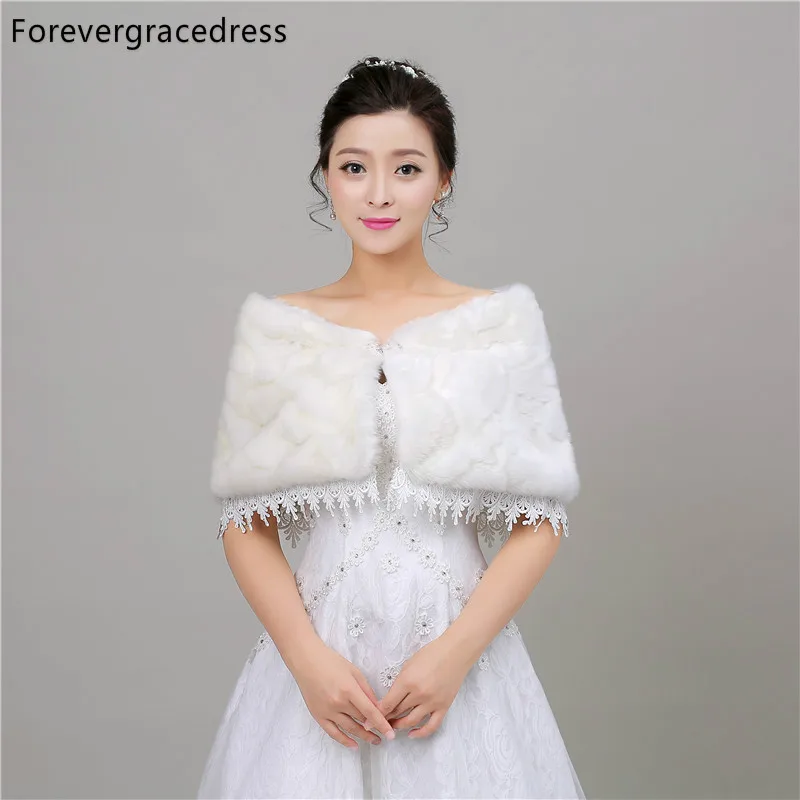 Forevergracedress сдержанная новинка осенне зимняя Свадебная накидка из искусственного