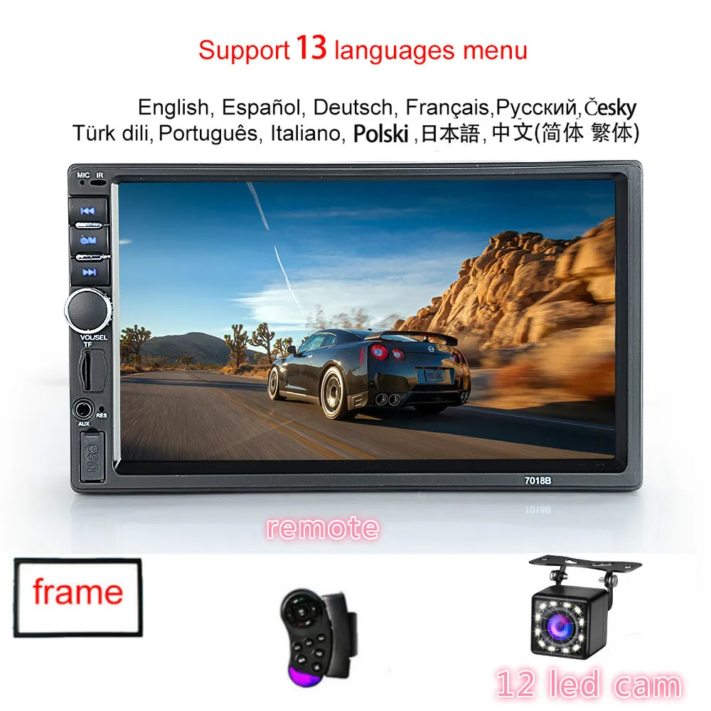 Автомобильный Радио HD 7 &quotсенсорный экран стерео Bluetooth 12 В 2 Din FM ISO power AUX вход Авто