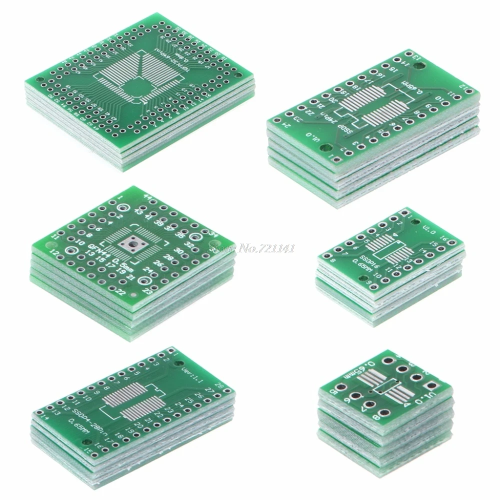 Комплект печатной платы 30 шт. SMD для DIP адаптер конвертер FQFP32 100 QFN48 SOP8 16 24 28