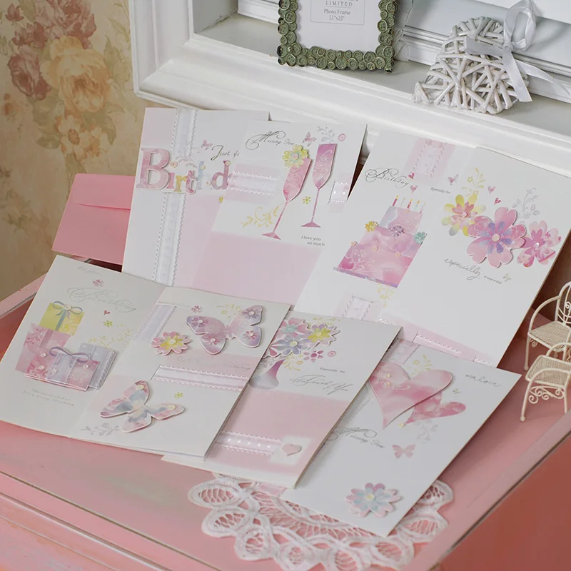 Розовые поздравительные открытки для друга Дня Святого Валентина семьи на день