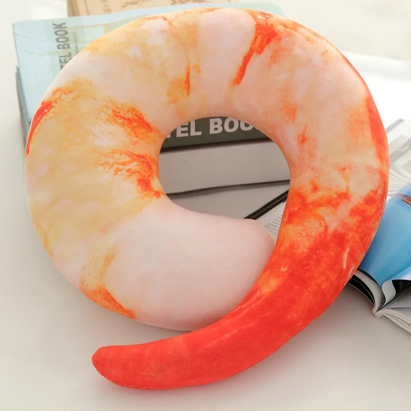 3D u образная подушка для шеи с креветками дорожная Автомобильная креативные