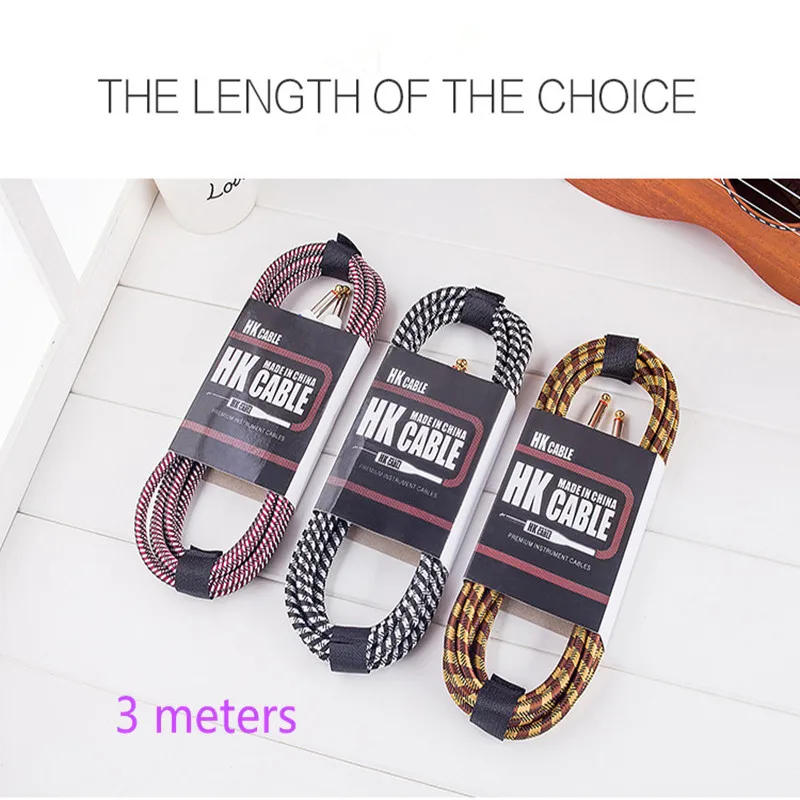 Electric Guitar Cable Wire Cord 3M 5M 10M No Noise Shielded Bass Cable For Guitar Amplifier Accessories Musical Instruments