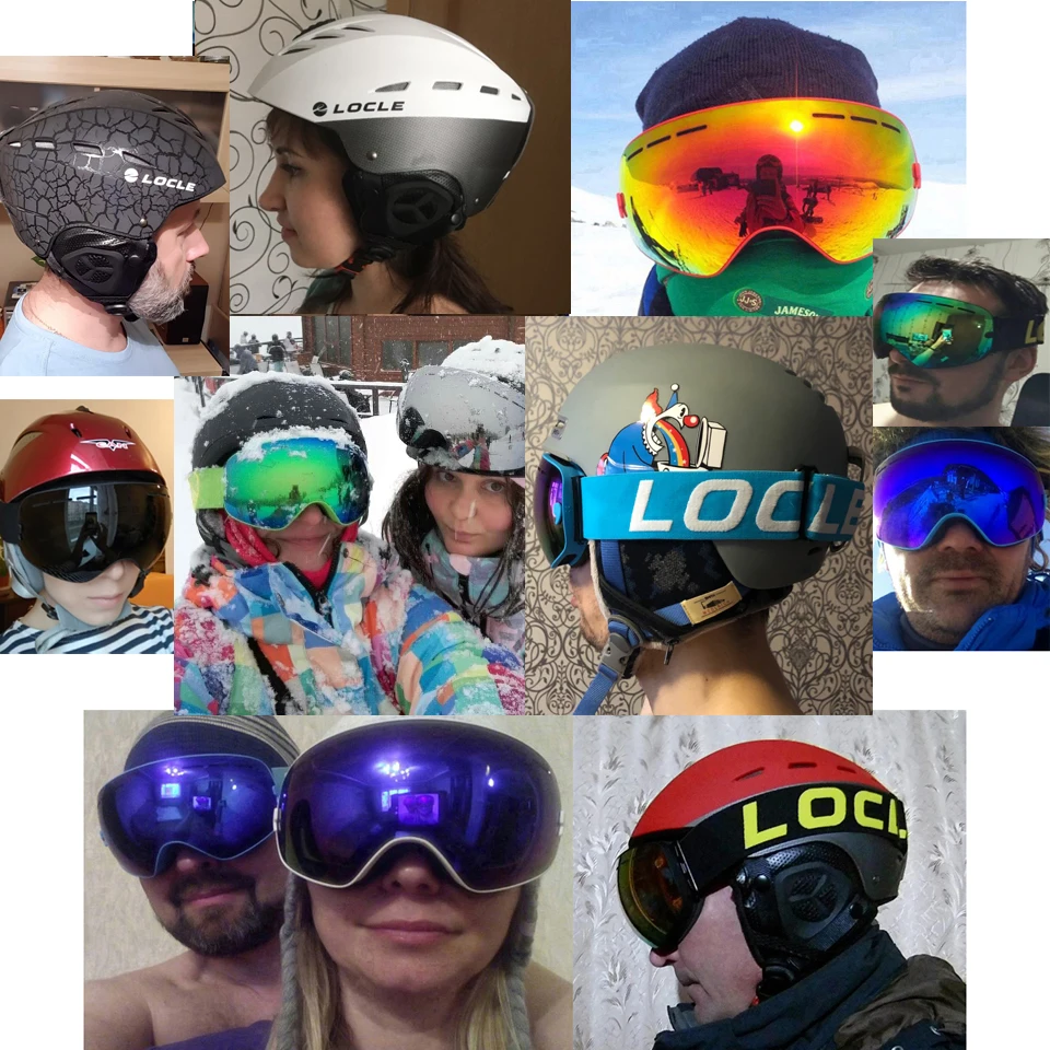 LOCLE лыжные очки с 2 линзами, незапотевающие сферические лыжные очки UV400, лыжные очки для сноуборда и мотокросса, лыжные очки с яркими линзами от AliExpress RU&CIS NEW