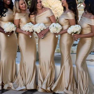 Bridesmaid Dresses 2019 Elegant Boat Neck Satin Sheath Long Bridesmaid Dresses Ruched Wedding Guest Maid Of Honor Dresses Bridesmaid Dresses 2019 Elegant Boat Neck Satin Sheath Long Bridesmaid Dresses Ruched Wedding Guest Maid Of Honor Dresses