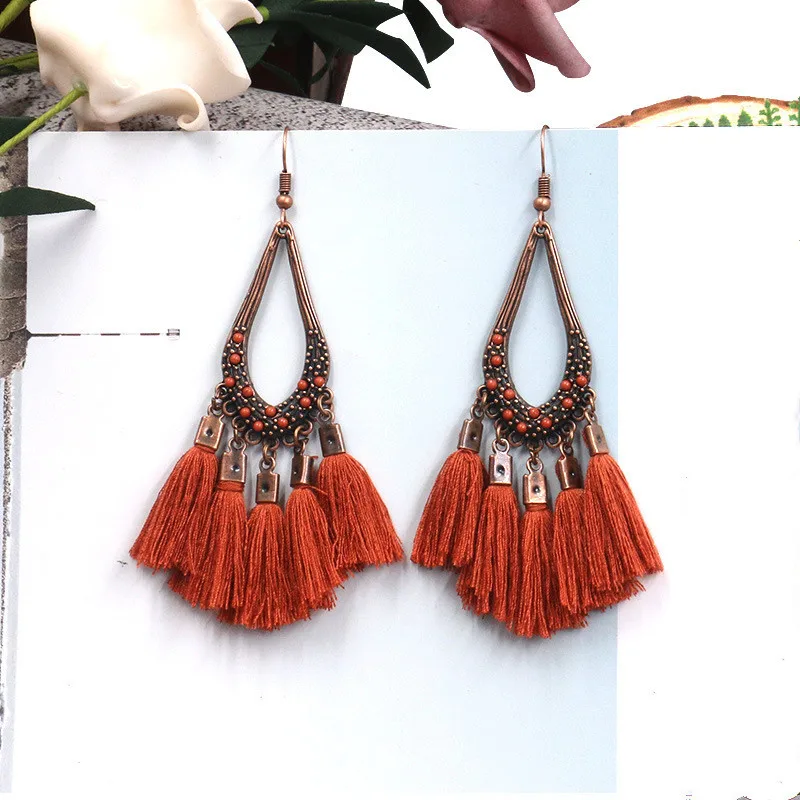 E253.Stylish длинные серьги кисточкой персонализированные ретро капли воды нежный