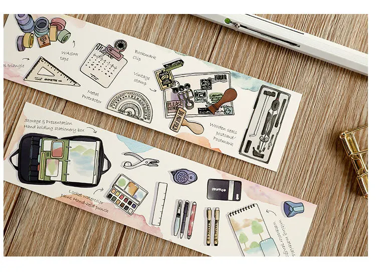 30 шт письма жизни с Канцтовары Bookmarks для книг мультипликационный рисунок маркер офисные предметы школьные принадлежности marcapaginas A6047