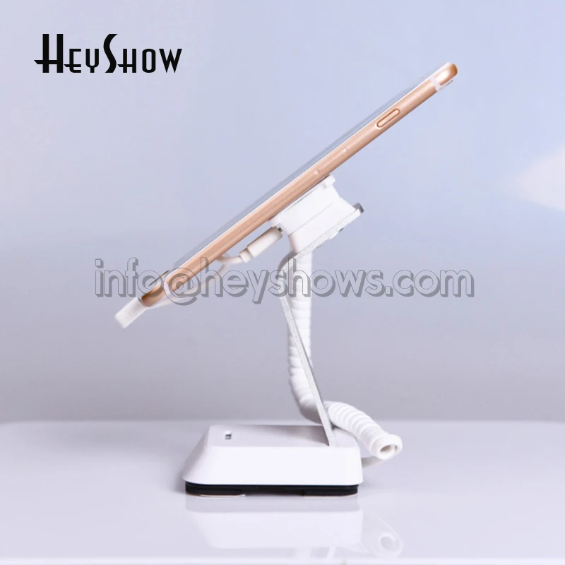 10PCS Mobile Phone Security Stand iPhone Burglar Alarm Stand Charging Cell Phone Anti-Theft Holder Bracket For Retail Shop