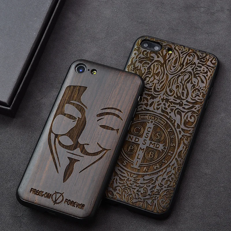 Чехол с изображением деревянного черепа для iPhone XR, iPhone XS Max, роскошный чехол из черного дерева, задняя крышка из ТПУ для iPhone XS, X, 8, 7 plus, деревянный чехол для телефона s