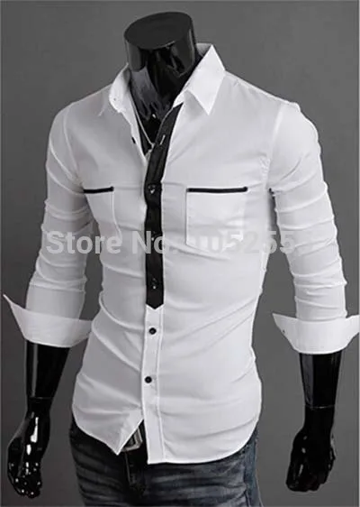 Men's Fashion Formal Casual Shirt Long Sleeve Classic Slim Fit Dress Shirts Tops Size M L XL XXL MN241 | Мужская одежда