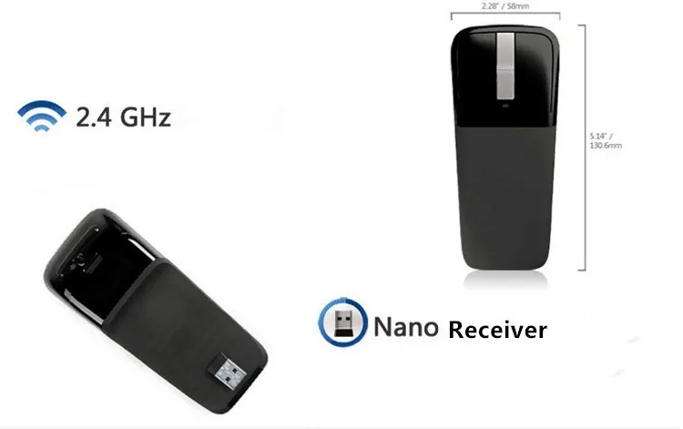 Fanshu Bluetooth 2,4G складная беспроводная мышь для microsoft Arc Touch 2 поколения Складная для Arc Touch Беспроводная оптическая мышь