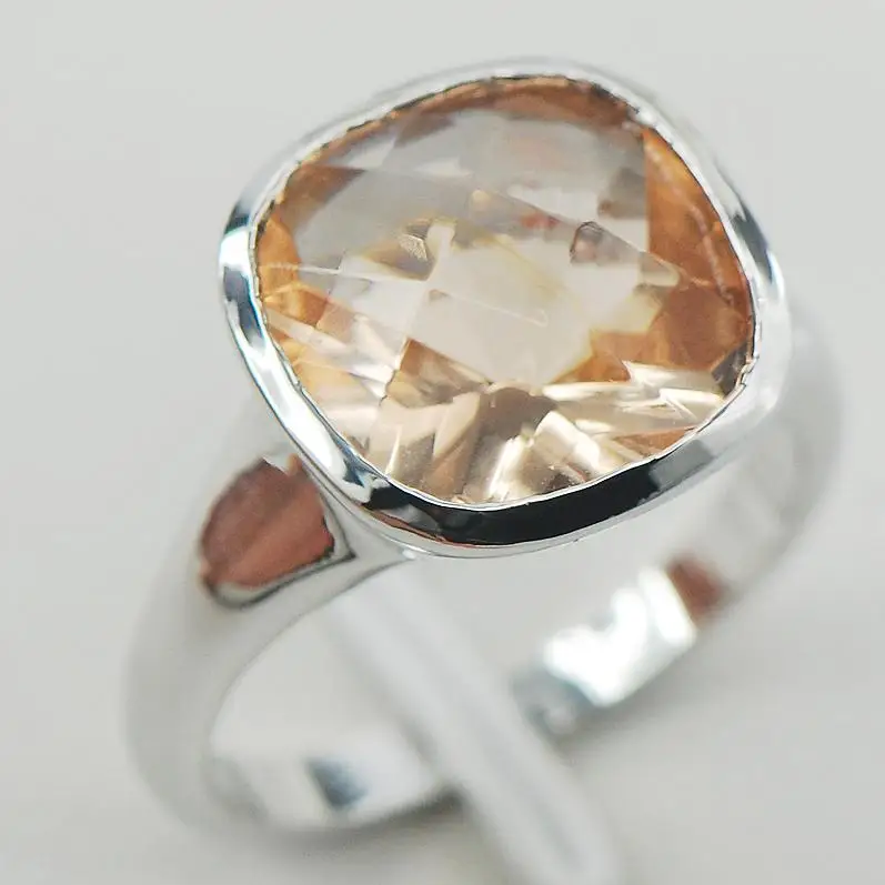 Morganite женское кольцо из стерлингового серебра 925 пробы F830 Размер 6 7 8 9 10 | Украшения