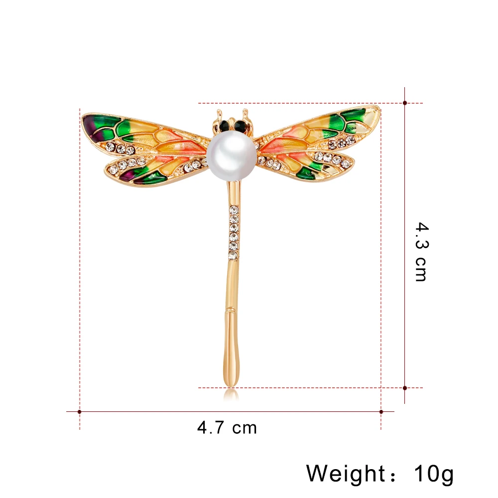Fashion Cute Enamel Dragonfly Pin And Brooch Vintage Metal Rhinestone For Women Kid Clip Scarf Badges Jewelry | Украшения и