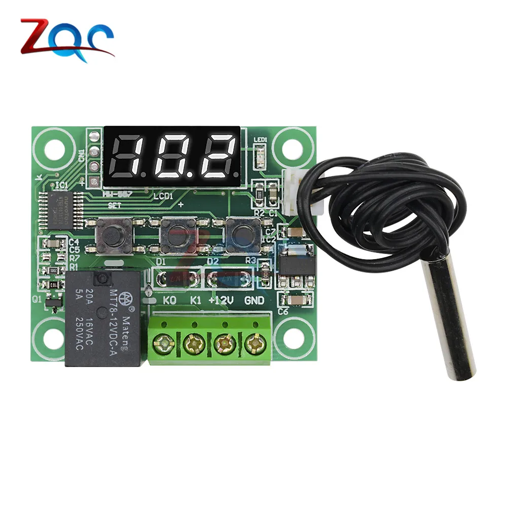 W1209 Белый светодиодный цифровой термостат контроль температуры термометр термо