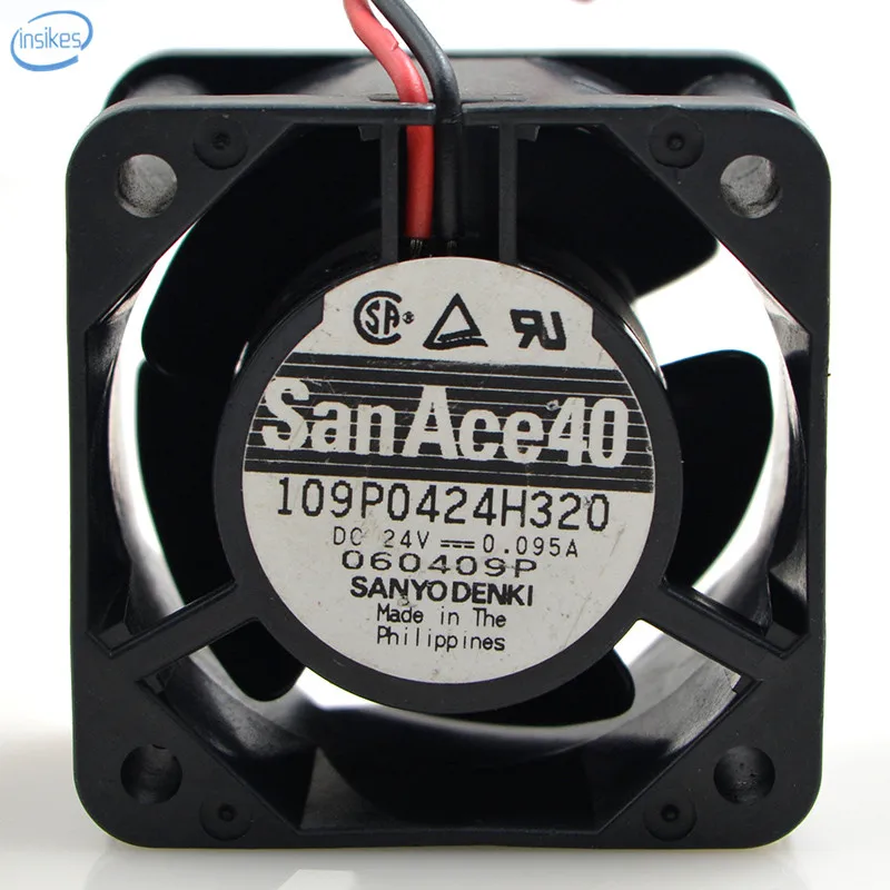 Sanyo 109P0424H320 2 провода двойной шарикоподшипник Вентилятор охлаждения DC 24V 0.095A 28 Вт