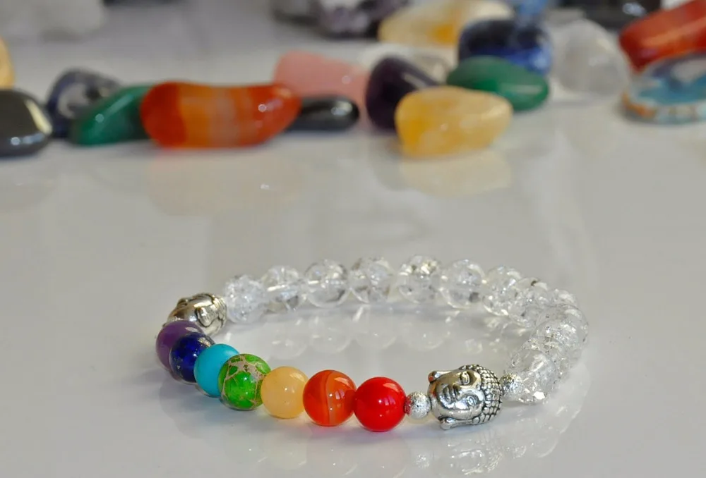 Кристалл Кварцевый Камень Будда чакра исцеляющая энергия браслет медитация Йога