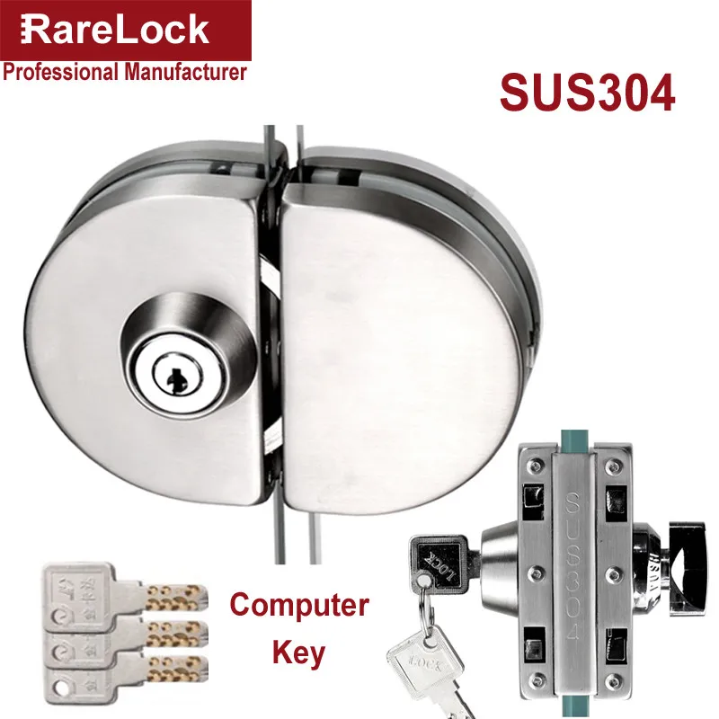 Rarelock раздвижные двери замок SUS304 для стеклянной офисной двери ванной комнаты балкона женское платье магазин домашней безопасности Оборудование DIY MMS487 ii
