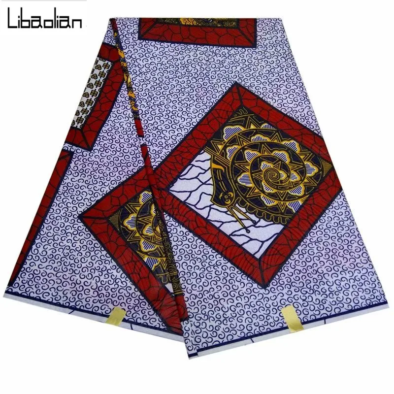Новое поступление африканская восковая печать Горячая aArican Kente ткани 6 ярдов восковая печать ткань полиэстер для вечерние S1024-5
